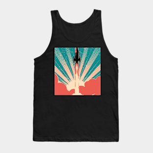 Retro Rocket taking off Tank Top